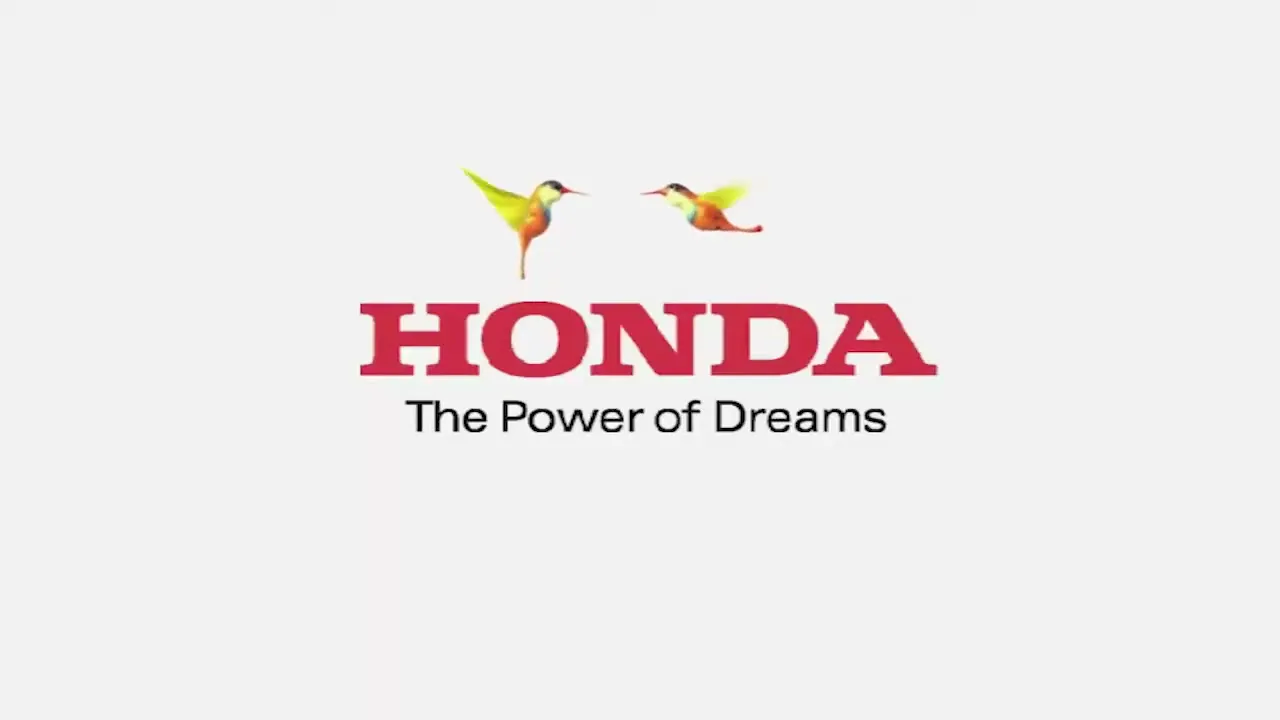 The Honda logo and tagline are displayed on a white background, with two animated hummingbirds briefly appearing above the logo.