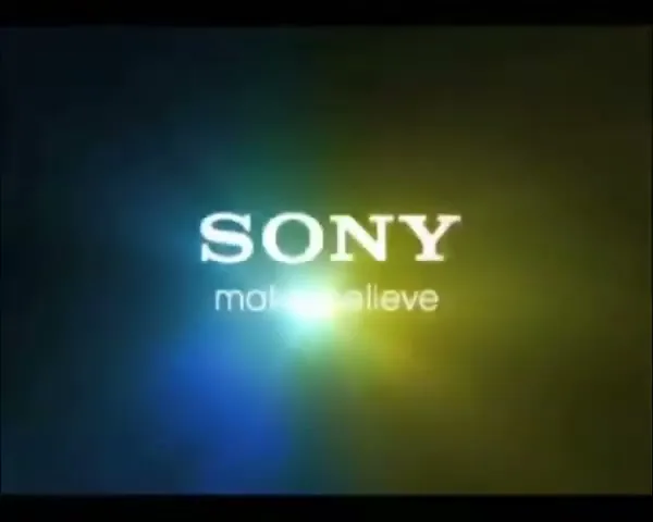 The Sony logo and tagline "make.believe" appear on a black screen with a blue and yellow light flare.