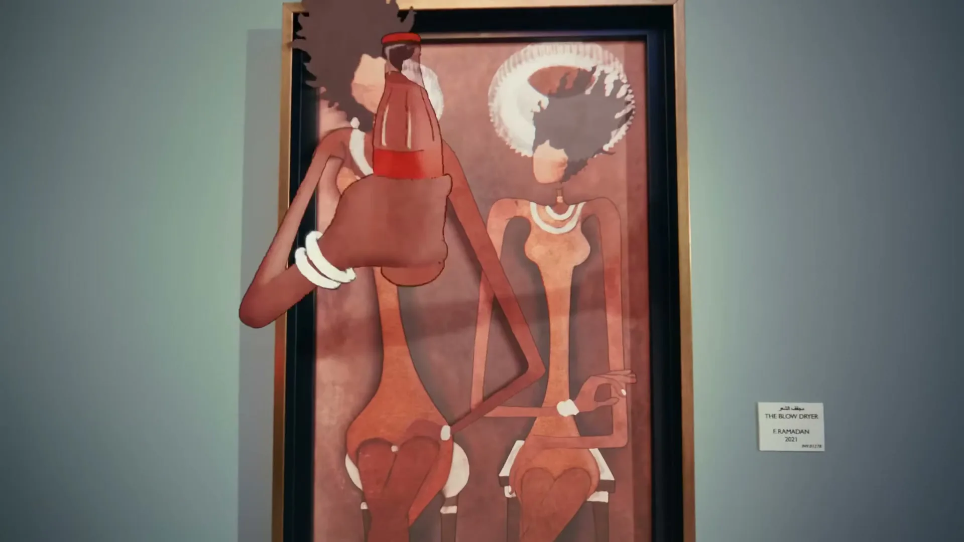 A young woman in a library floats among flying papers, holding a Coca-Cola bottle, which then transforms into a painting and is passed between artworks.