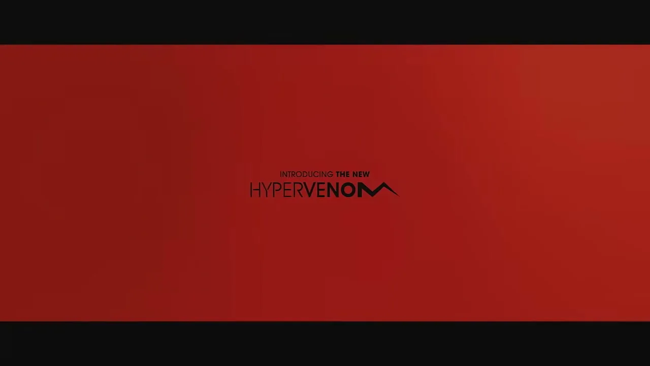 The words "INTRODUCING THE NEW HYPERVENOM" appear in black text on a red background, with a subtle gradient.