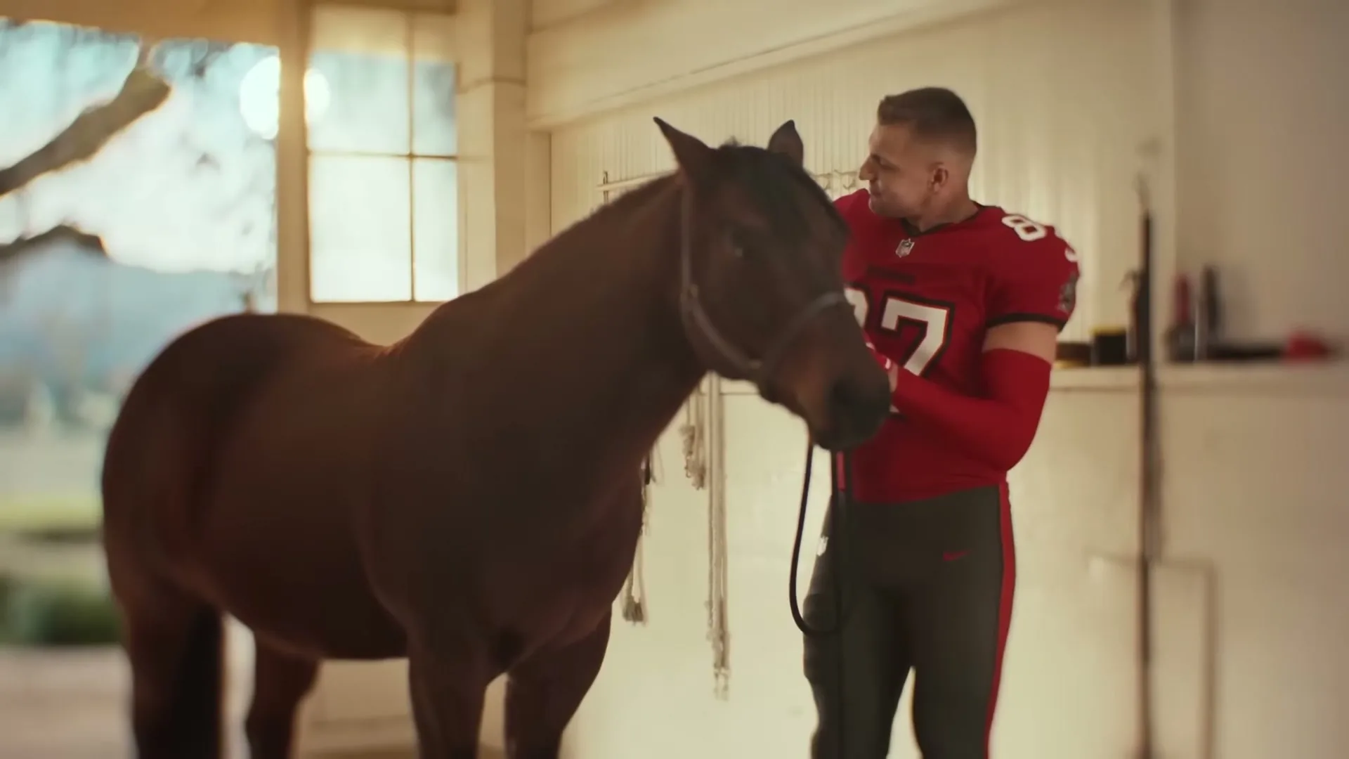 Novartis “Relax Your Tight End” (2026), frame 4