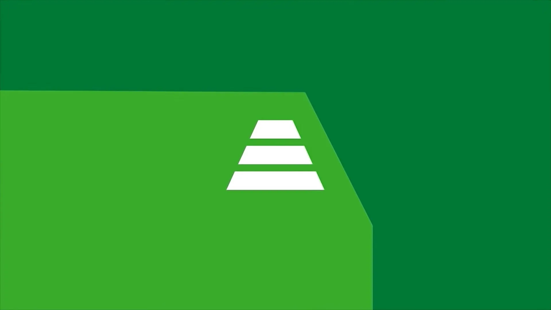 A green screen with a white logo transitions to a construction worker in a hard hat and safety vest, smiling at a construction site.