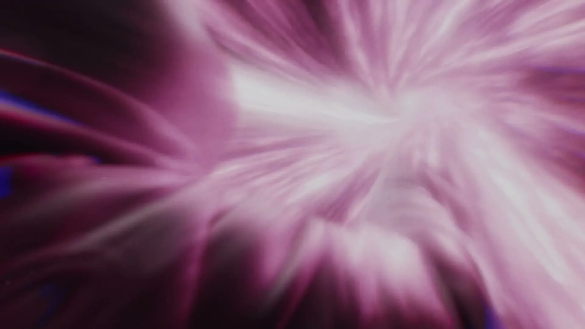 A swirling vortex of purple and white light expands and contracts, creating an abstract, cosmic tunnel effect.