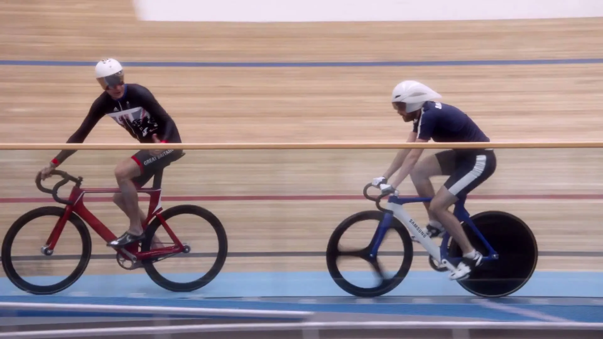 Samsung "Samsung School of Rio - Cycling with Sir Bradley Wiggins & Becky James" (2016) commercial still