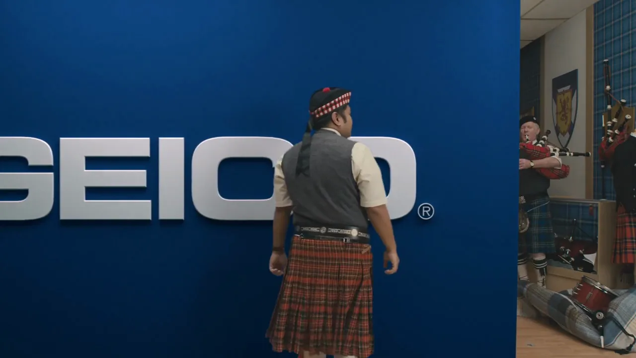 GEICO “Crushed, Bagpipes”, shot 1