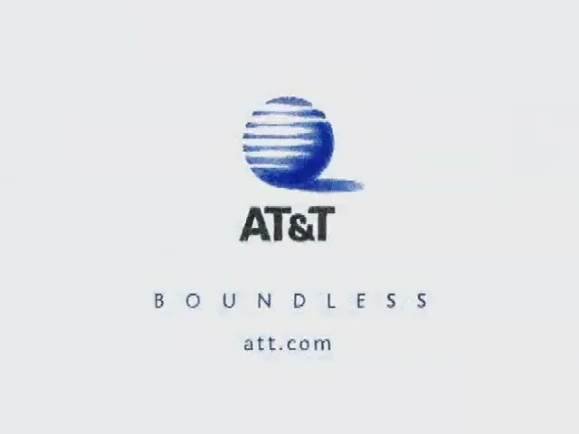 The AT&T logo and slogan "BOUNDLESS" with "att.com" appear on a light blue background.