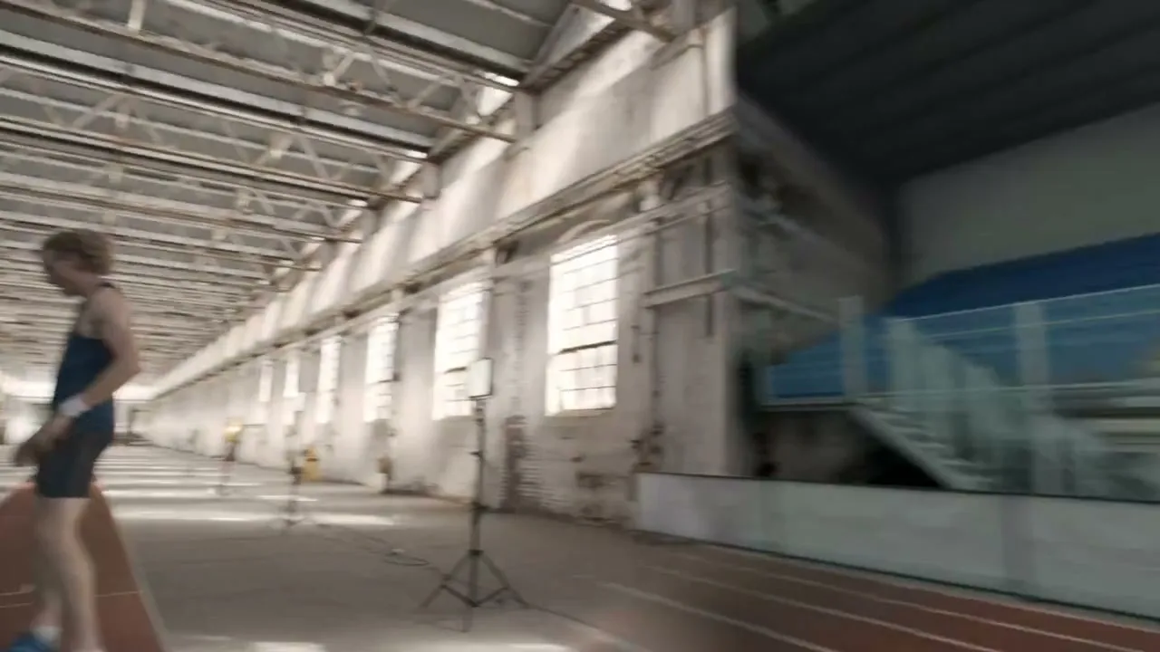A montage of athletes training in various sports, including diving, gymnastics, pole vaulting, swimming, and taekwondo, in different indoor and outdoor settings.