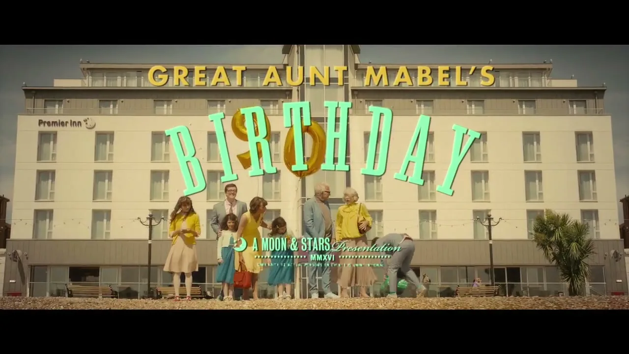 Premier Inn "AUNT MABEL'S BIRTHDAY" (2016) commercial still