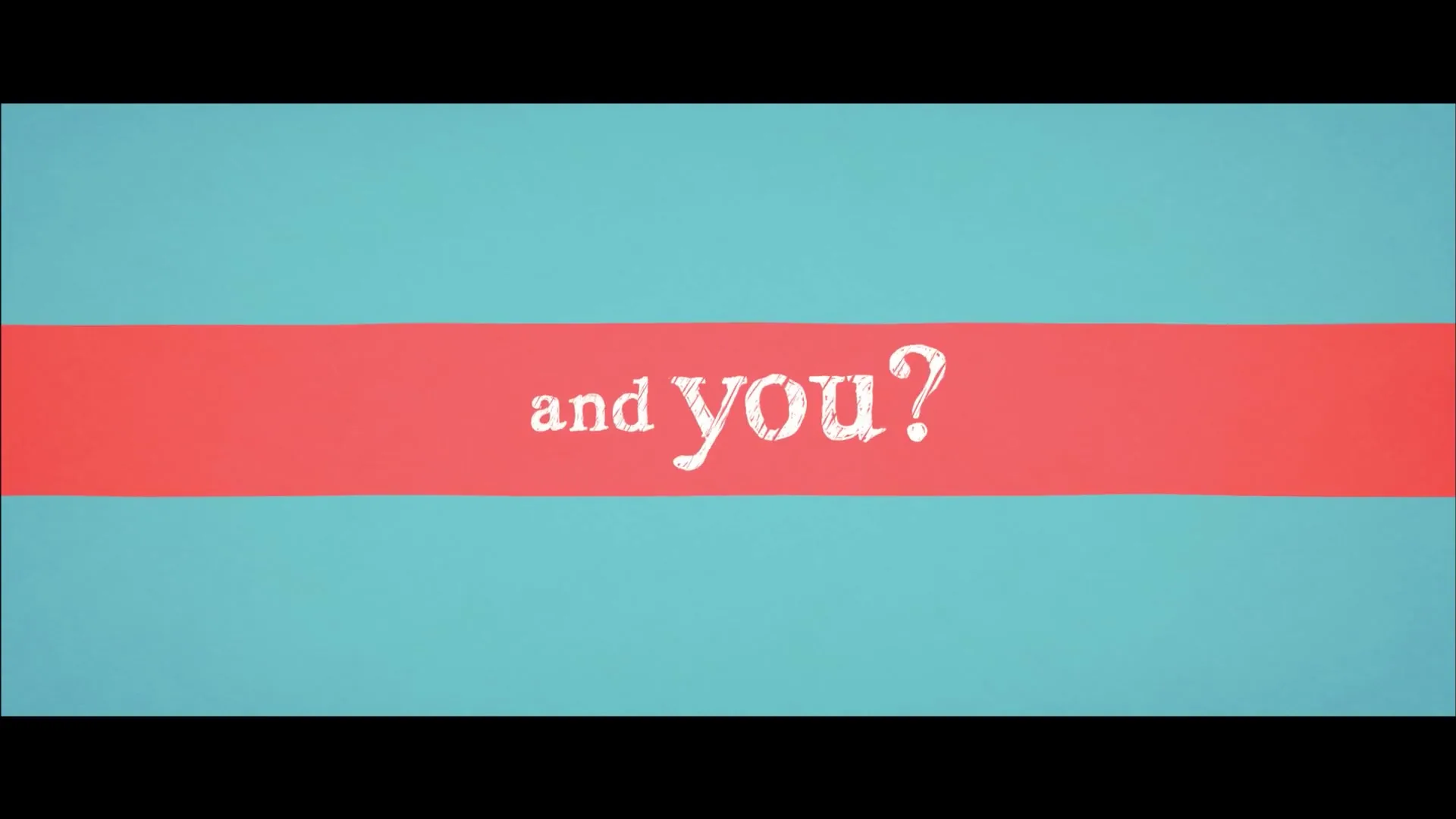 White text on a red stripe against a blue background asks "and you?" in a graphic title card.