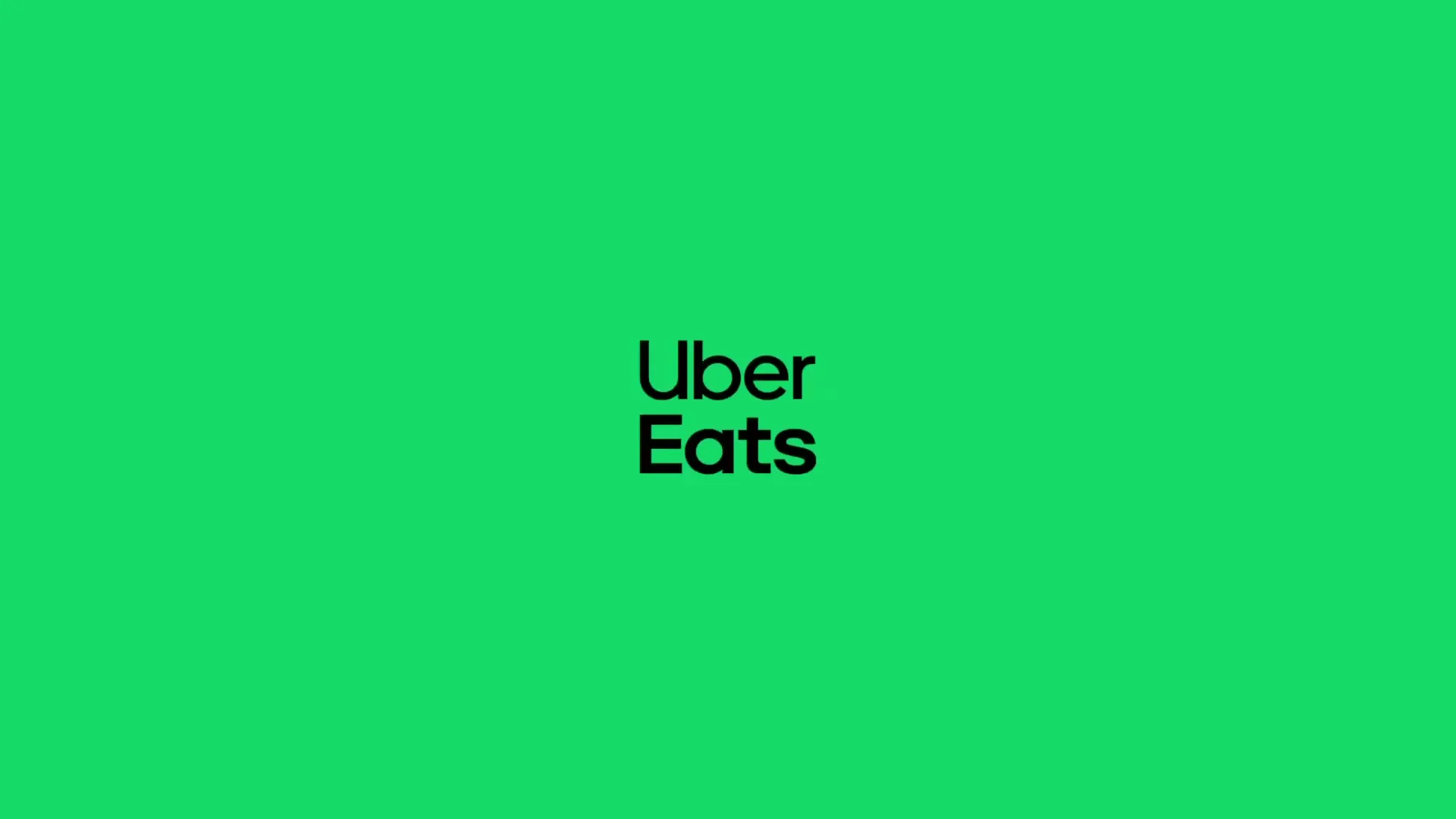 The Uber Eats logo and tagline "Get anything" appear centered on a solid green background.