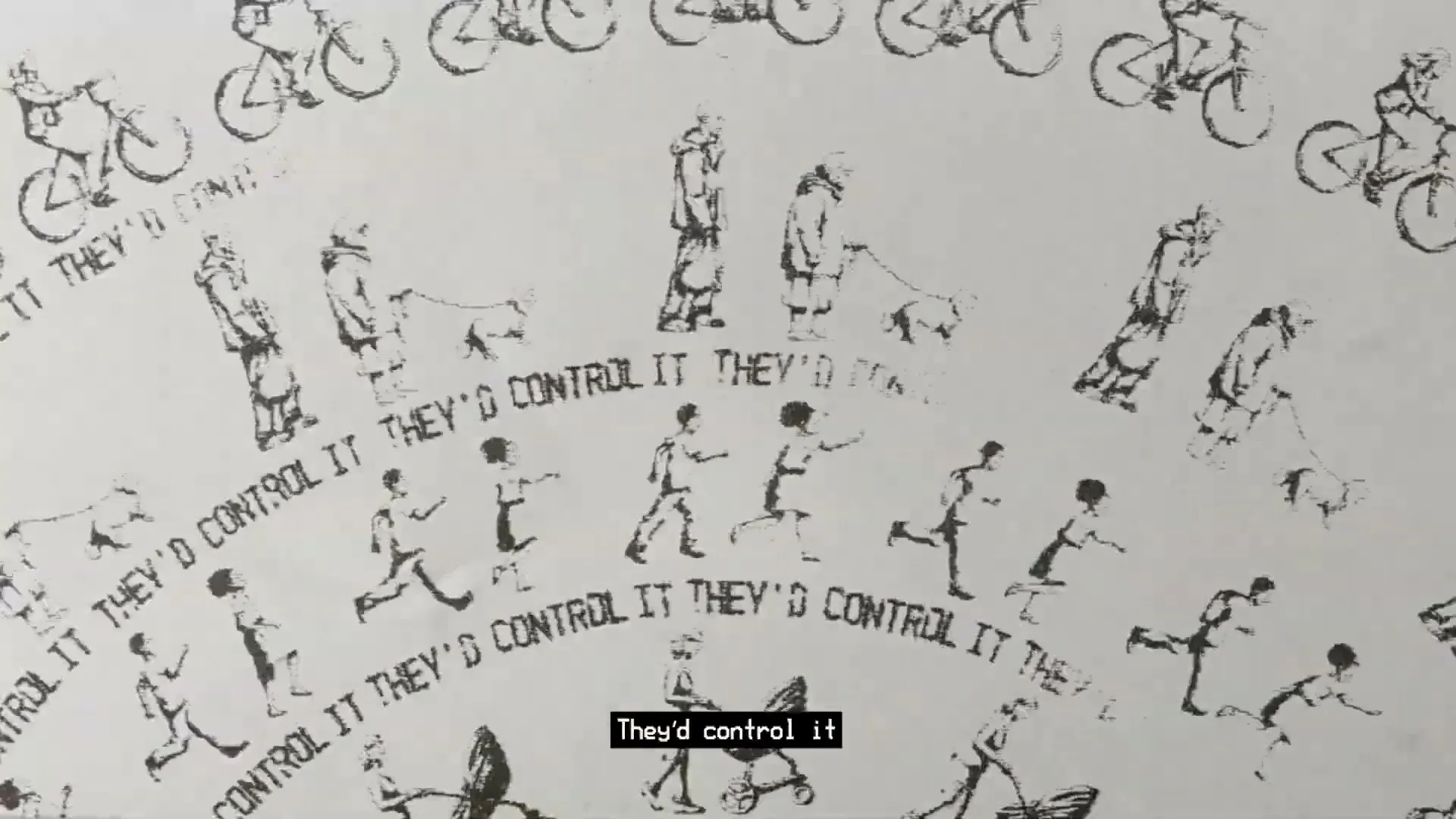 A receipt printer prints out a long receipt with text and illustrations that animate and change as the camera moves along the receipt.