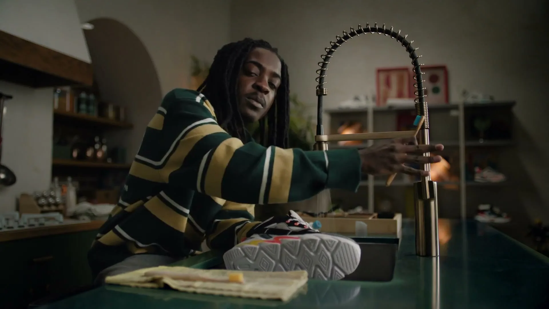 Moen "Must be a Moen Sneakerhead" (2026) commercial still