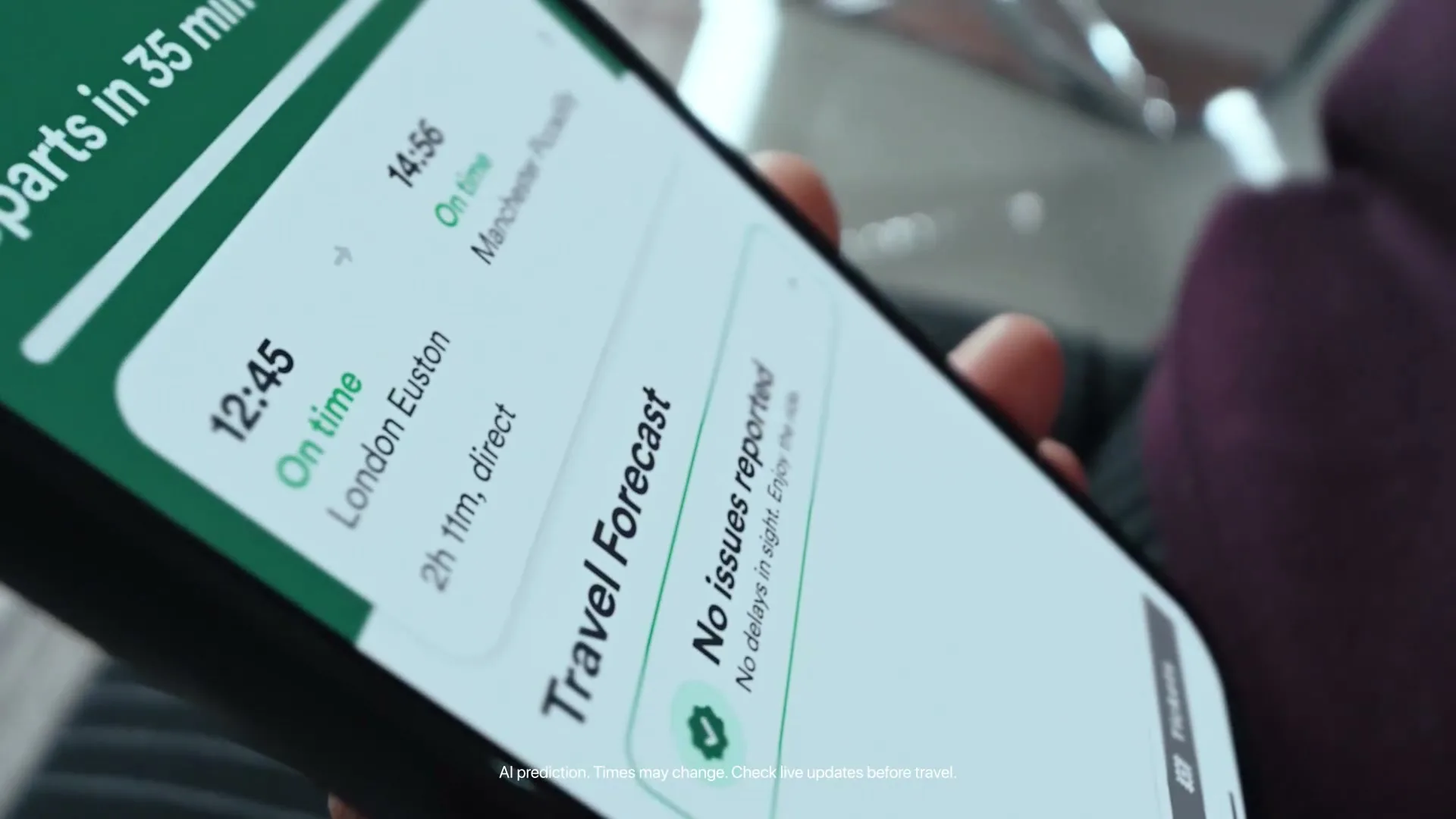 Trainline "The Way To Train - Forecast" (2025) commercial still
