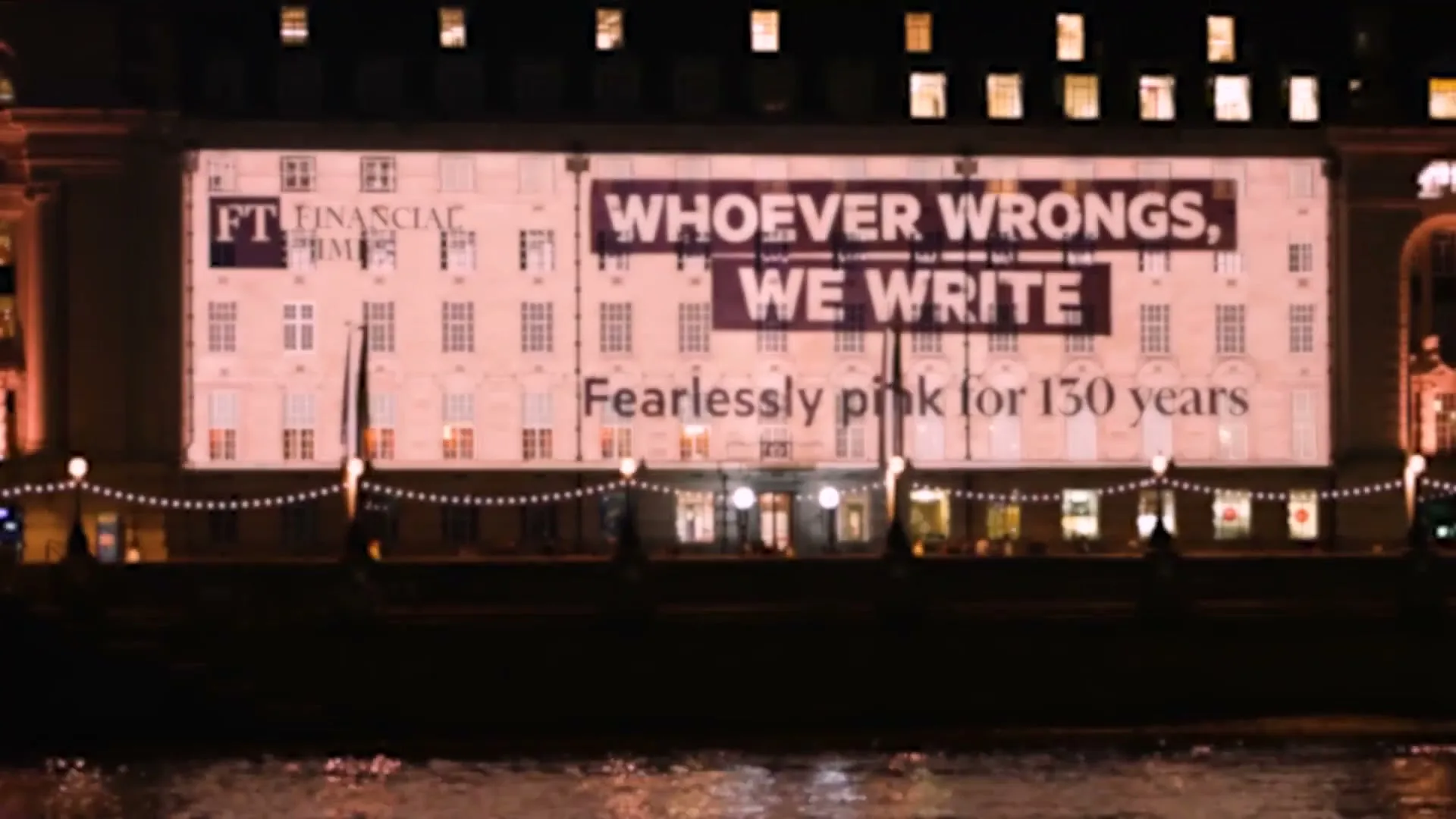 Financial Times “Without Fear and Without Favour Projection”, directed by H5