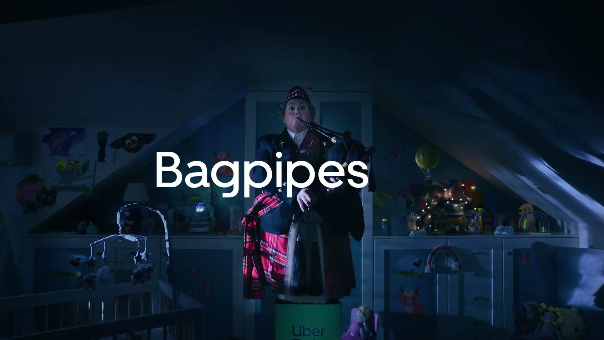 Uber Eats "Bagpipes" (2024) commercial still