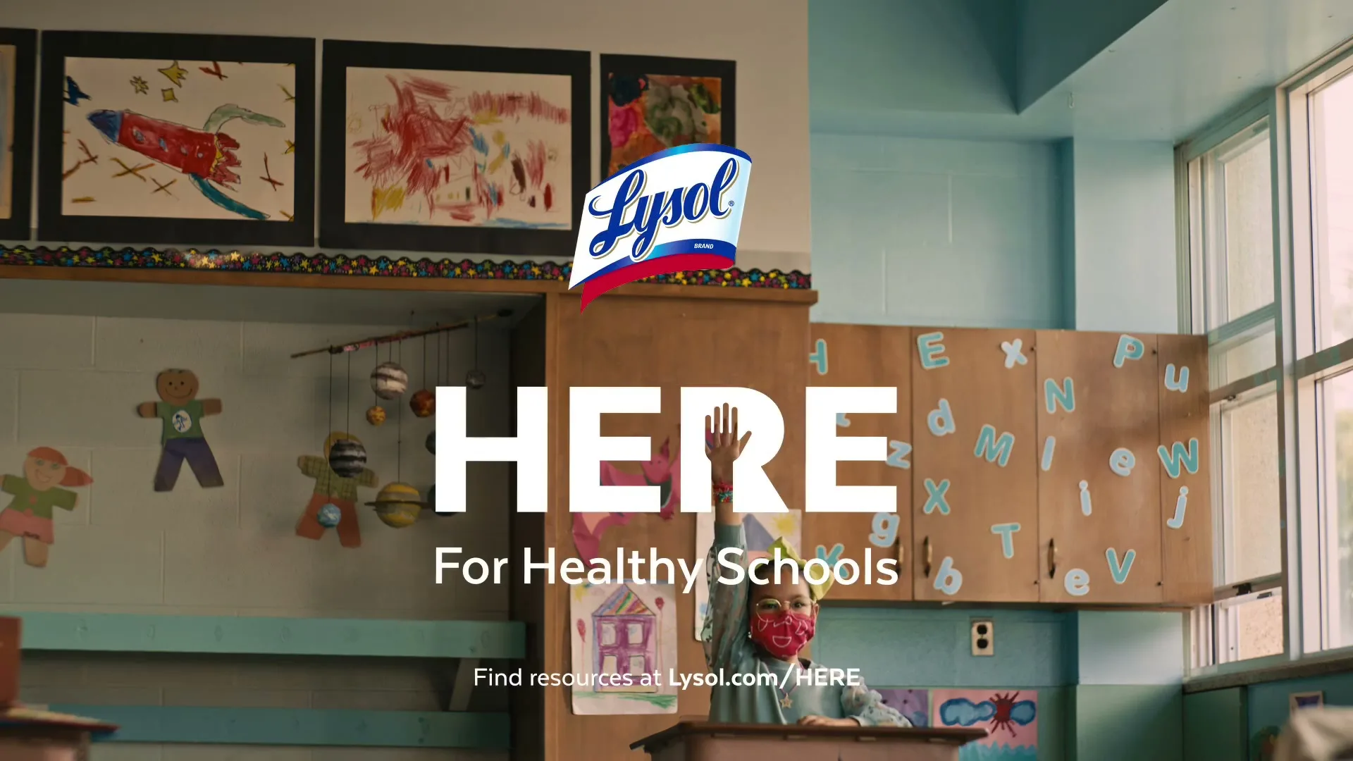 Lysol "Here for Healthy Schools" (2023) commercial still