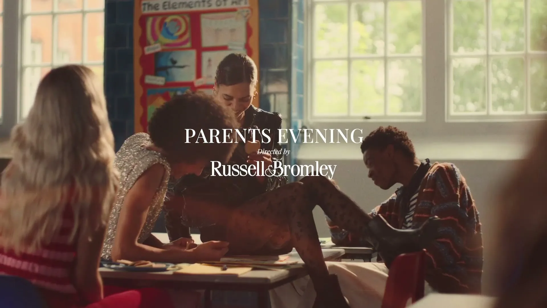 Russell & Bromley "Parents Evening" (2024) commercial still