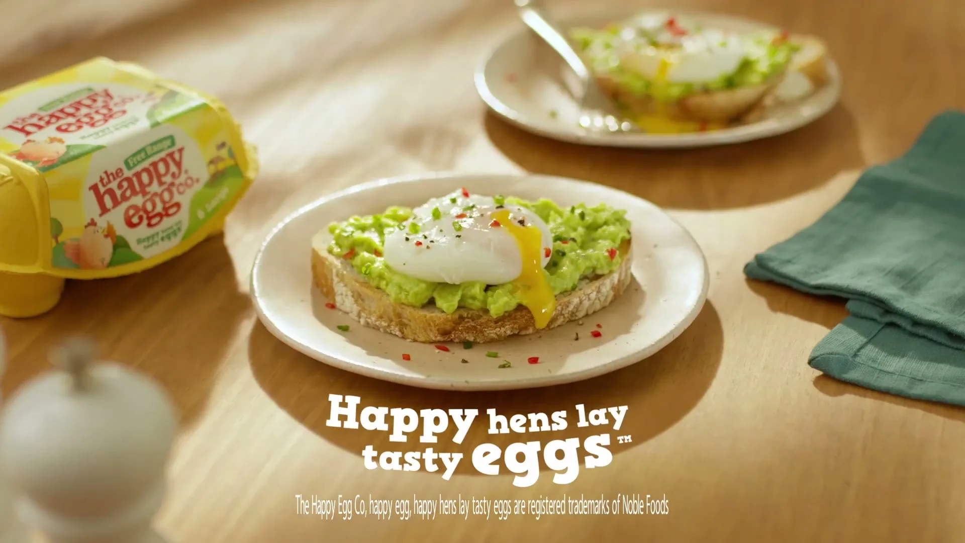 Noble Foods "Happy Eggs - Happy Hens Lay Tasty Eggs" (2024) commercial still