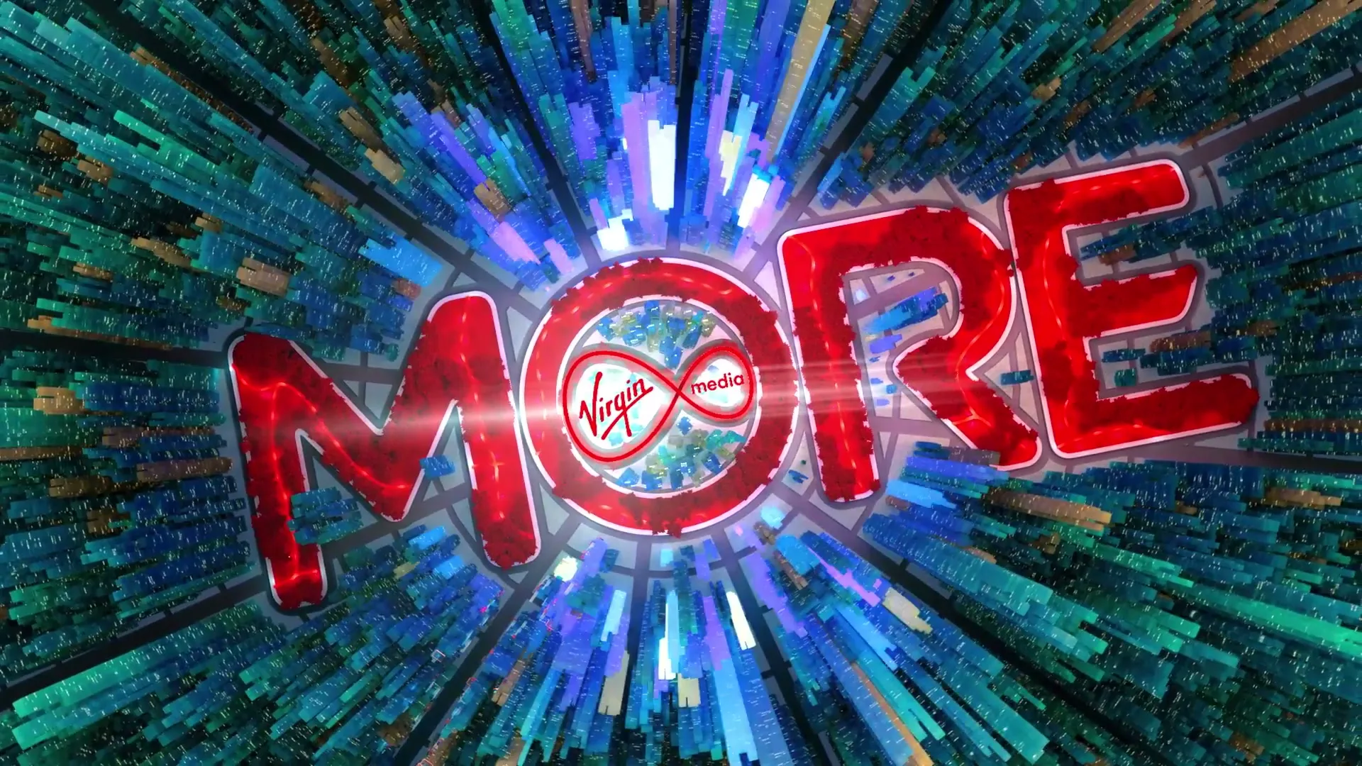 Virgin Media "More - Idents - Moretropolis" (2023) commercial still