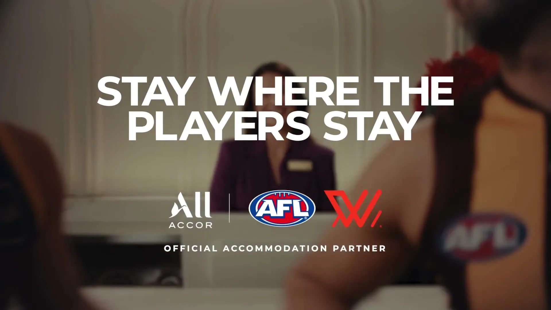 Accor "x AFL Stay Where The Players Stay" (2026) commercial still