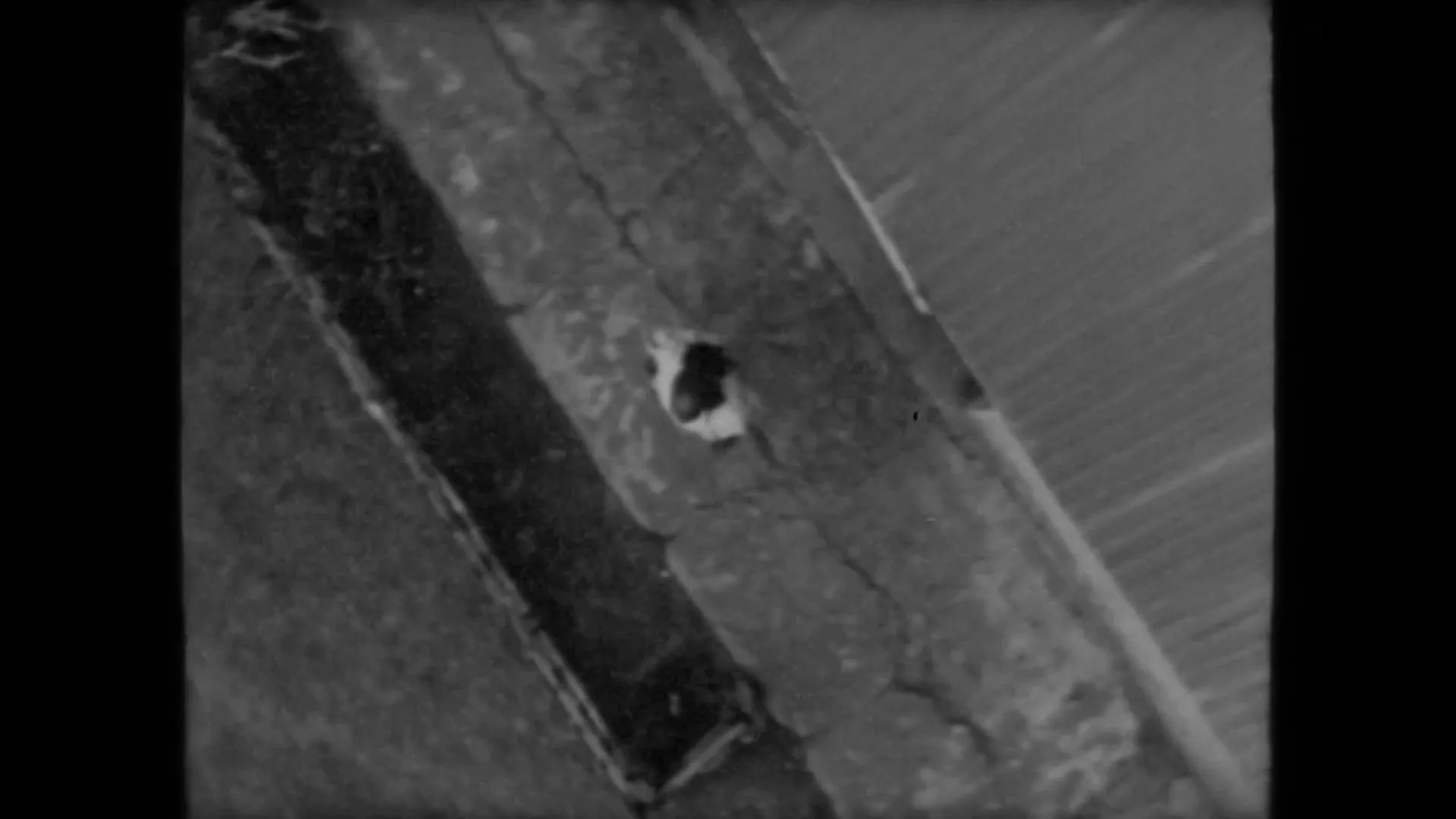 A woman in a dress walks away from the camera into a garden, then the shot cuts to a close-up of a man's eyes, then to a palm tree, and then to a wide shot of a street with cars.