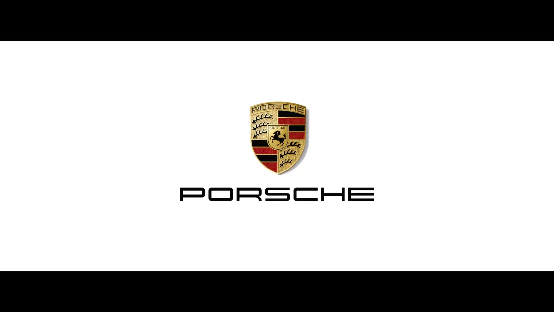The Porsche logo and wordmark are displayed prominently on a white background, with the logo appearing above the wordmark.