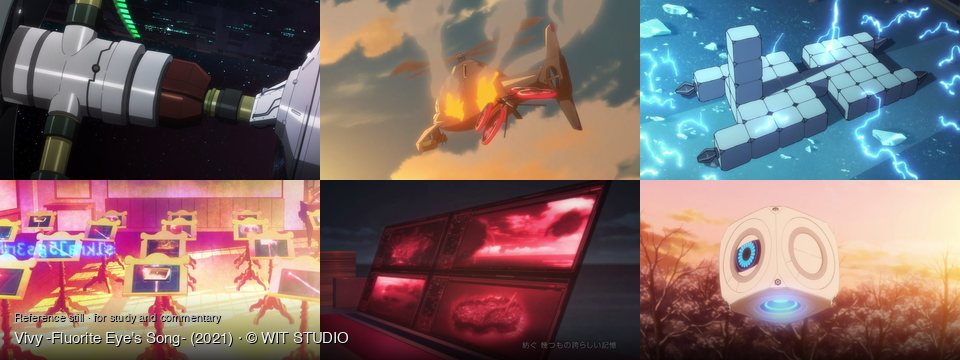 Vivy -Fluorite Eye's Song- background art — outer space; Cloudy sky at sunset; on a blue surface; A brightly lit room; indoors, dark room; Above a forest at sunset