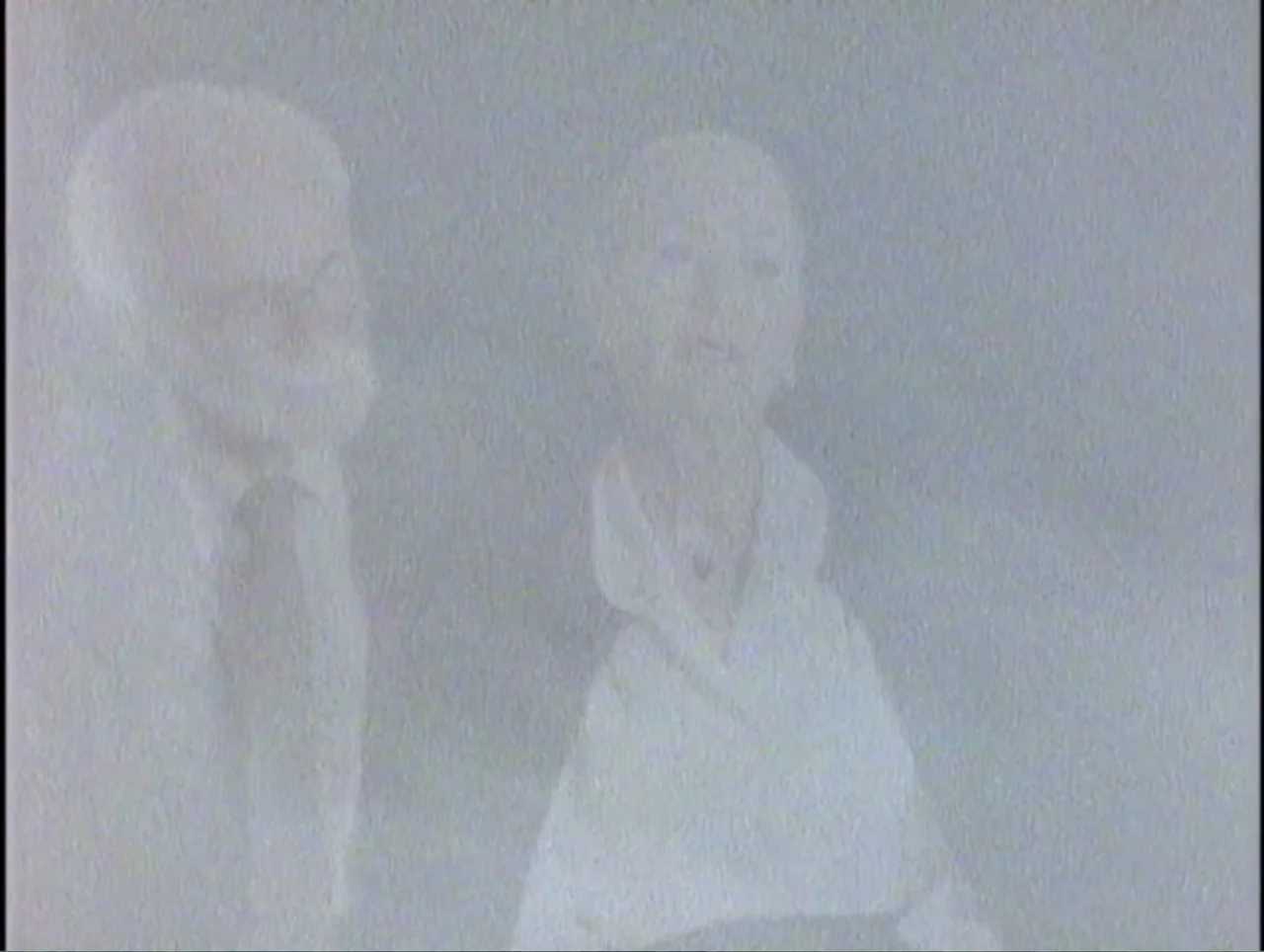 America Undercover: Life Afterlife (2000) movie still: medium — Two older individuals stand against a light-colored, out-of-focus background in an…