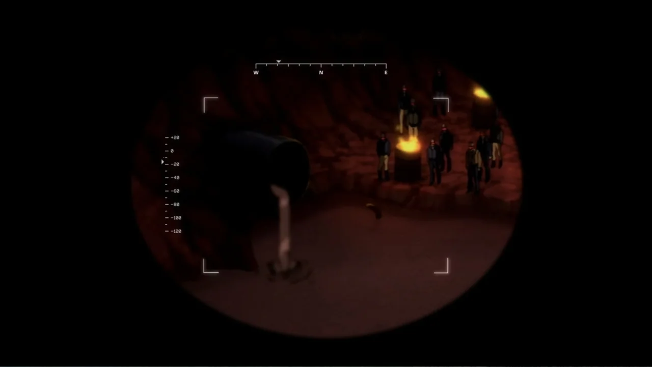 Batman: The Dark Knight Returns, Part 1 (2012) movie still: wide — A group of people gathers around a flaming barrel inside a concrete storm drain.…