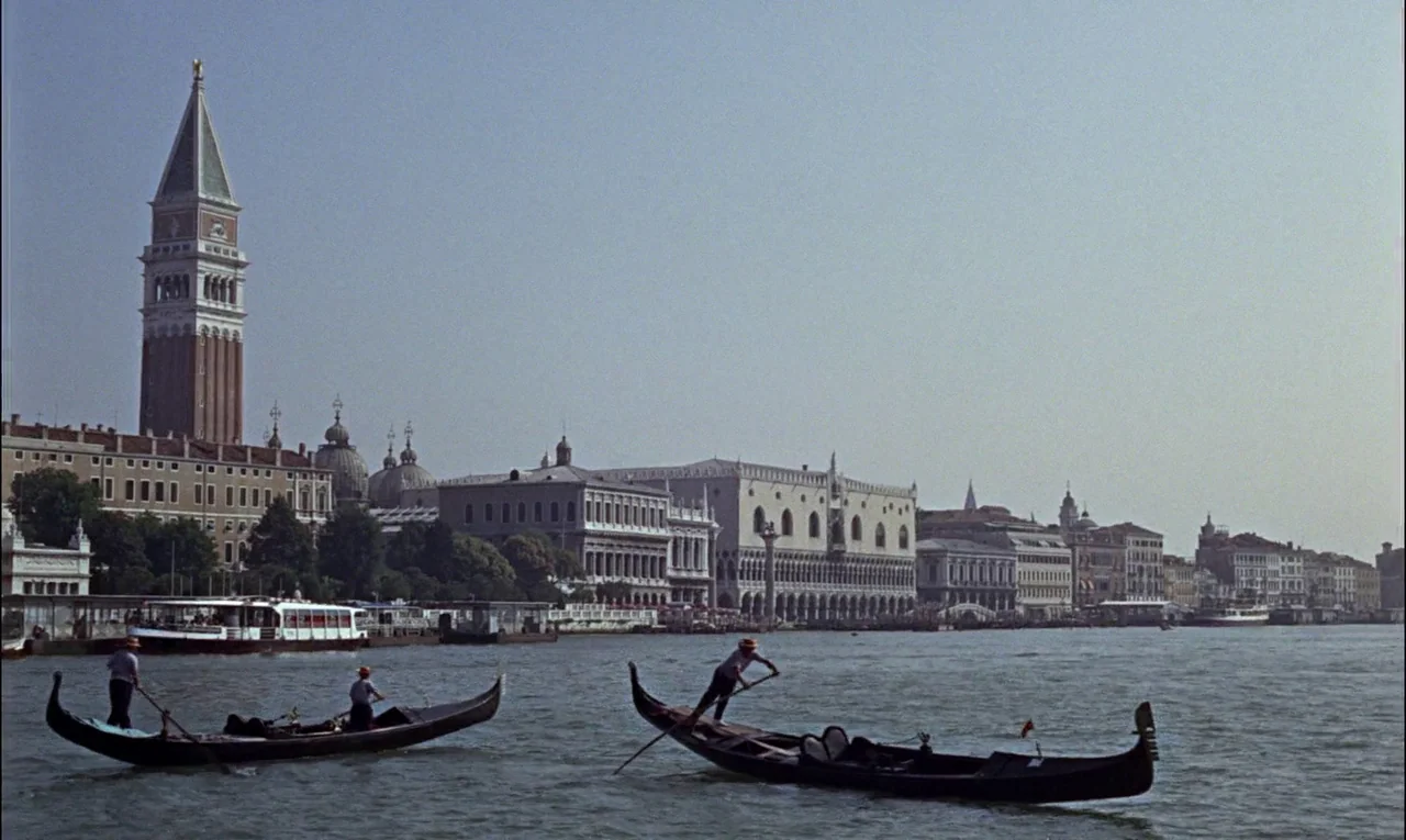 From Russia With Love (1963) movie still: wide — A wide view of the Venice lagoon features iconic architecture including the Campanile di San Marco.…