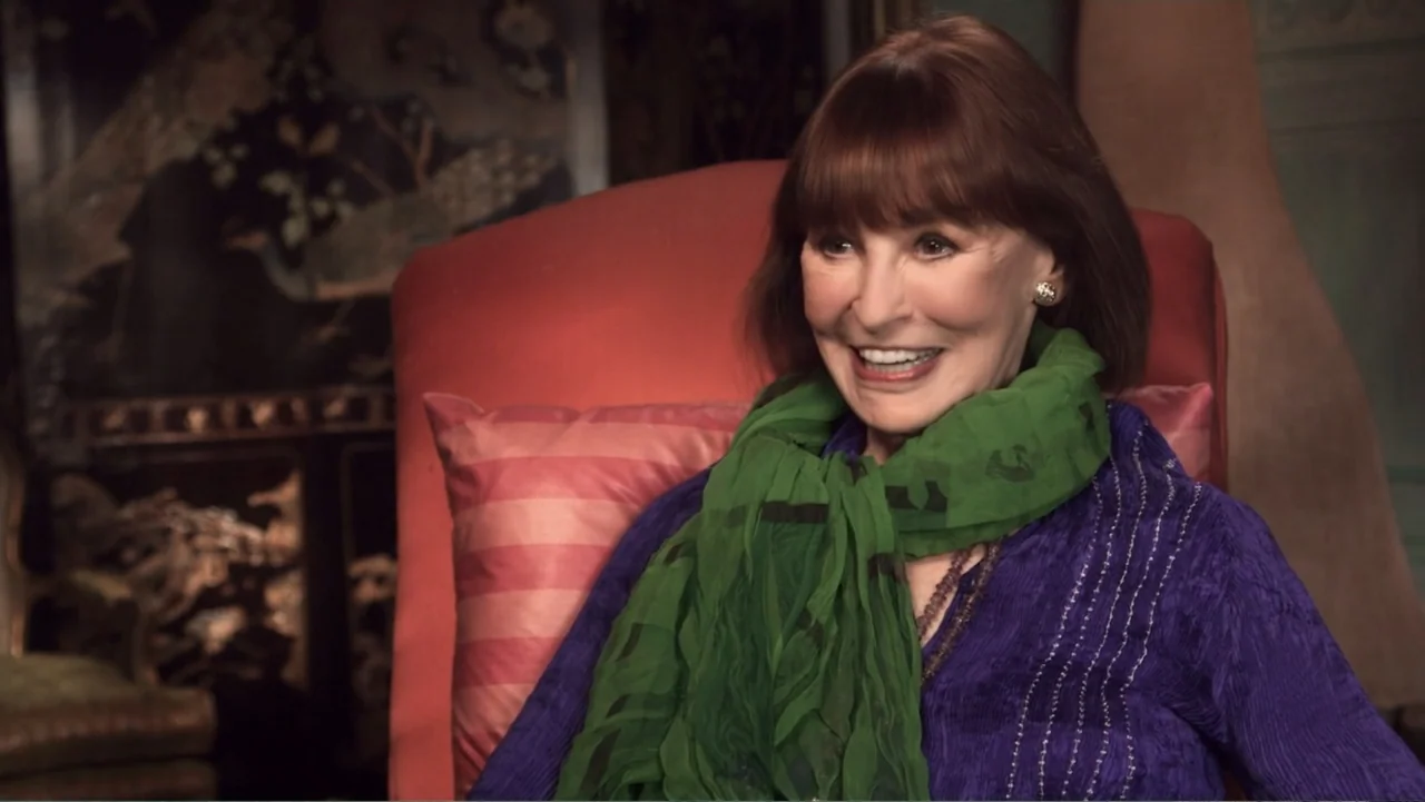 Nothing Left Unsaid: Gloria Vanderbilt & Anderson Cooper (2016) movie still: medium — A comfortable interior space featuring a dark lacquered screen…