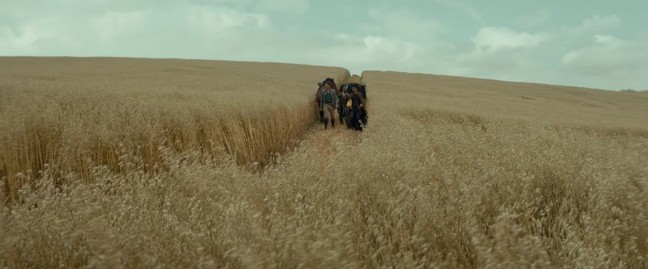 Dungeons & Dragons: Honor Among Thieves (2023) movie still: wide — A vast expanse of golden wheat stretches toward a cloudy horizon under an…