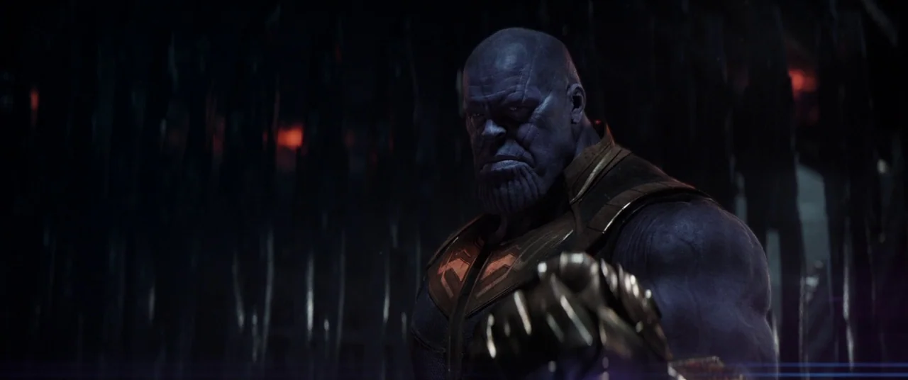 Avengers: Infinity War (2018) movie still: medium — A dark, cavernous space features vertical pillar-like structures surrounding a large…