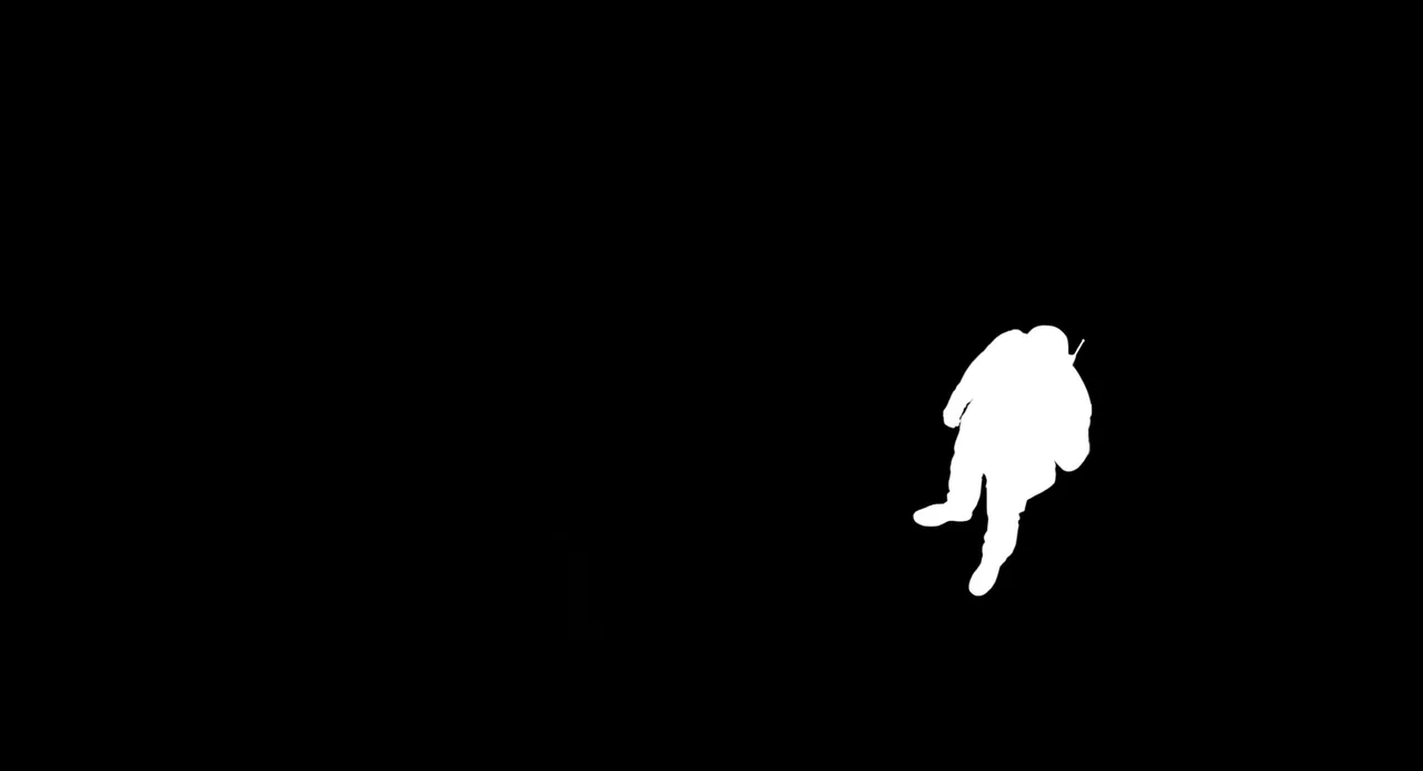 Sin City: A Dame to Kill For (2014) movie still: wide — A stark black void surrounds a solitary figure in a white space suit. The astronaut floats…
