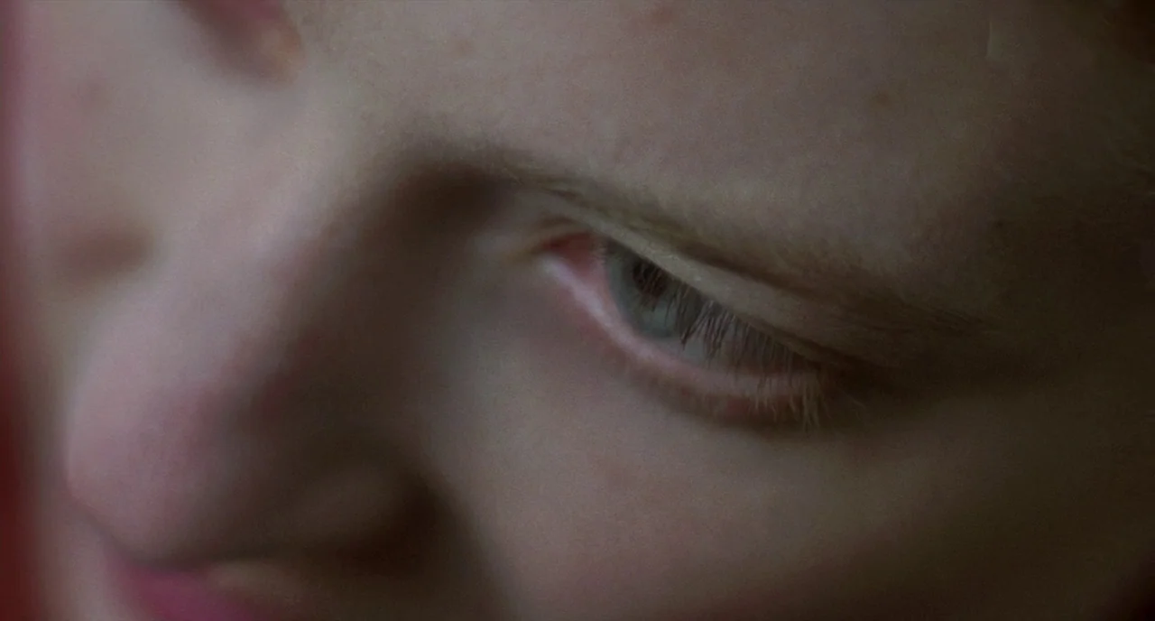 Making of: I Am Love (2009) movie still: closeup — A close-up view of a woman's eye and nose area. The subject looks toward the edge of the frame.
