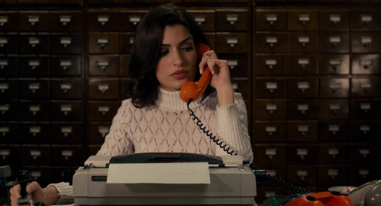 Berberian Sound Studio (2012) movie still: medium — An archive room is filled with wooden cabinets featuring numerous small drawers with labels. A…