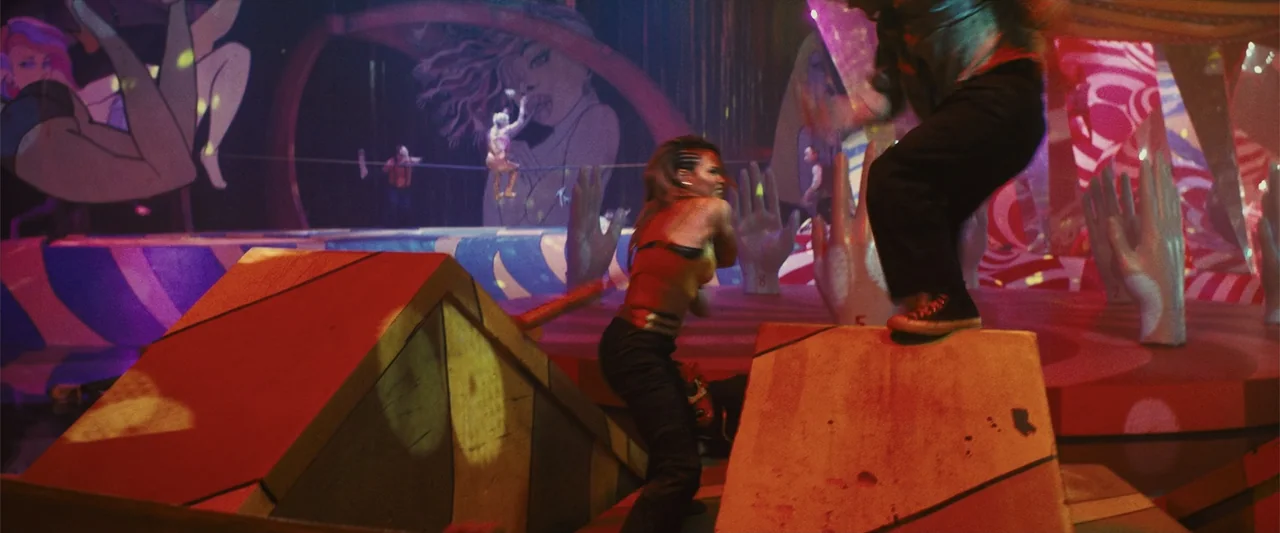 Birds of Prey (and the Fantabulous Emancipation of One Harley Quinn) (2020) movie still: medium — A surreal funhouse with oversized painted hand…