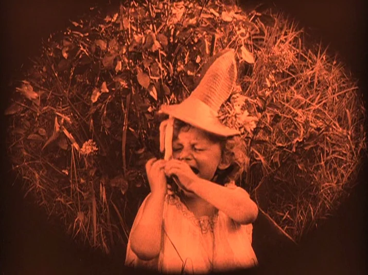Making of: The Wheel (La Roue) (1923) movie still: medium — A young child stands amidst a thicket of dense, unkempt leafy vegetation. The child…