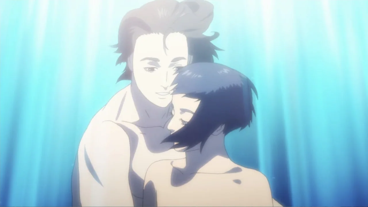 Ghost in the Shell: Arise - Border 3: Ghost Tears (2014) movie still: medium — A bright underwater environment with light rays filtering down…