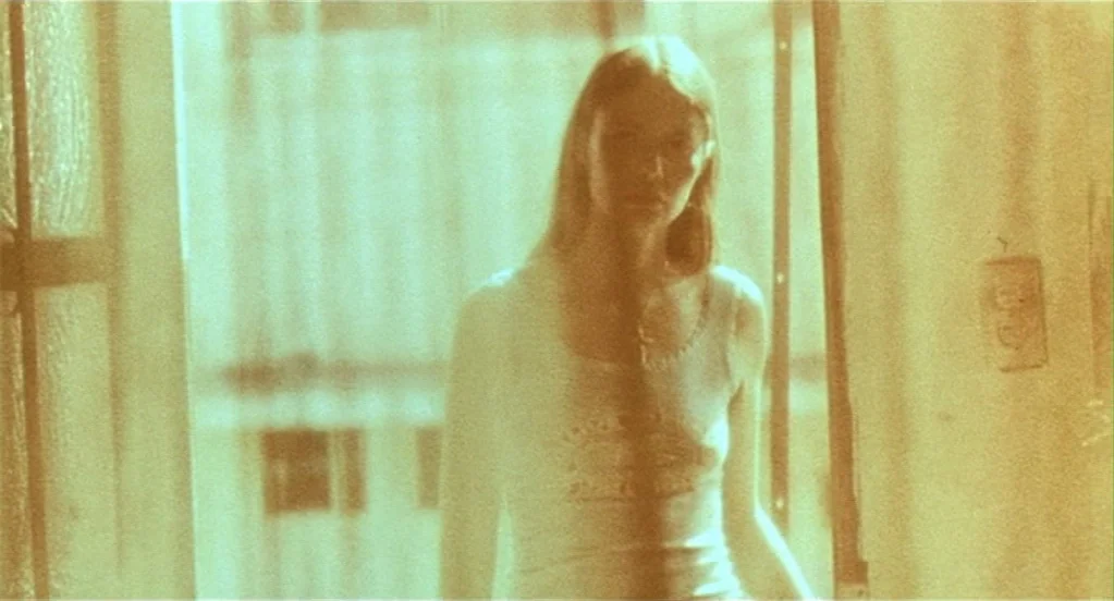 Traffic (2000) movie still: medium — A woman stands in a bright doorway framed by indoor walls and a doorframe. She faces forward while bathed in…