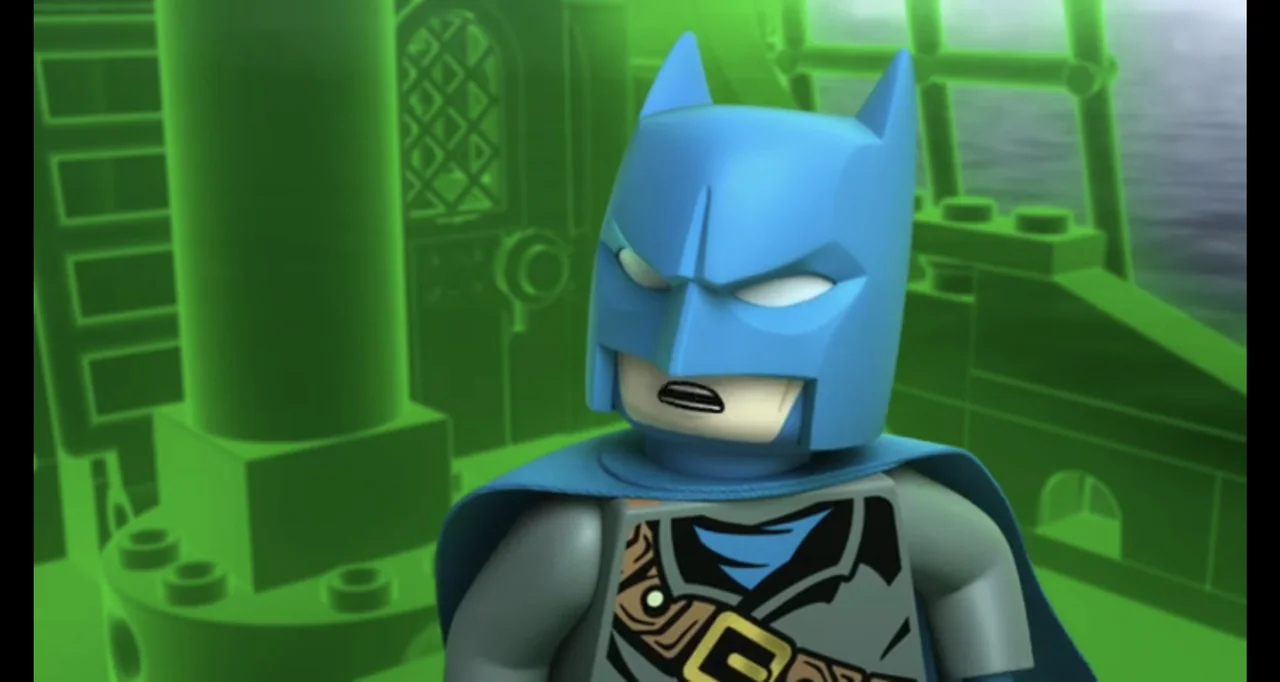 LEGO DC Comics Super Heroes: Justice League - Cosmic Clash (2016) movie still: medium — A dark deck area composed of plastic building blocks…
