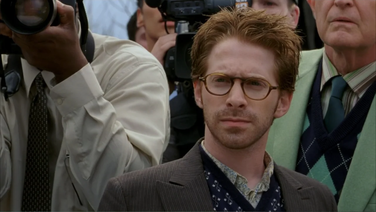 Scooby-Doo 2: Monsters Unleashed (2004) movie still: medium — An outdoor press conference with several individuals standing in close proximity to…
