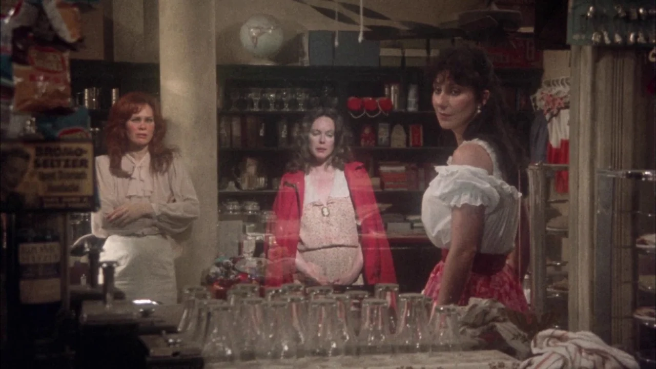 Come Back to the 5 & Dime Jimmy Dean, Jimmy Dean (1982) movie still: medium — A rustic general store interior features shelves stocked with goods…