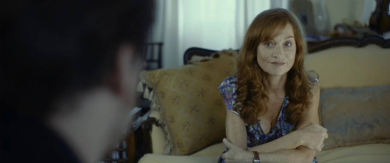 The Disappearance of Eleanor Rigby: Him (2014) movie still: medium — A residential room features a cream-colored ornate sofa with yellow patterned…