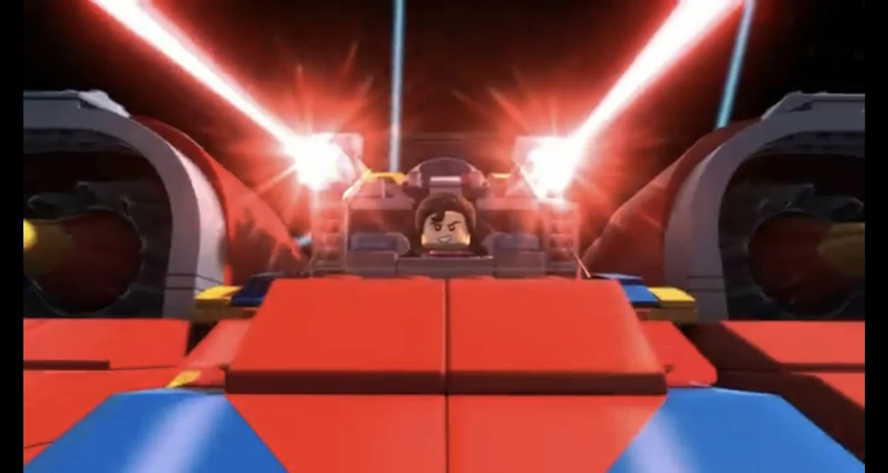 LEGO DC Comics Super Heroes: Justice League - Cosmic Clash (2016) movie still: medium — A lego spaceship cockpit flies through deep space against a…