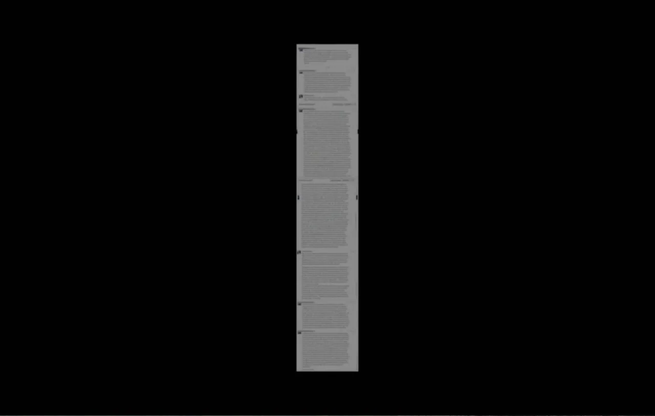 No Place to Hide (1992) movie still: establishing — A vertical, narrow digital display panel stands against an otherwise dark, empty background. The…