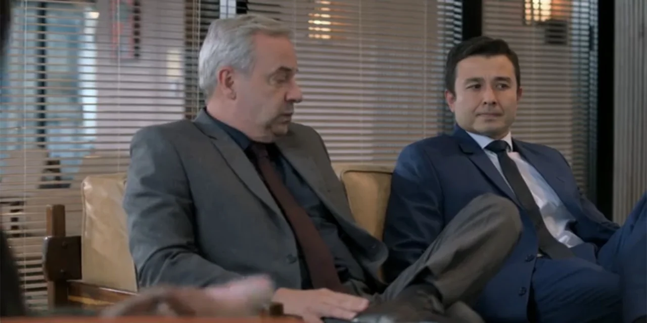 An Unforgettable Year - Autumn (2023) movie still: medium — A modern office waiting area features light leather seating and horizontal slat blinds.…