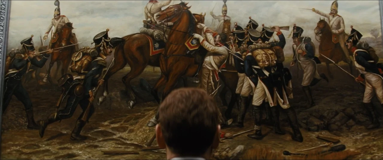 Jack Ryan: Shadow Recruit (2014) movie still: medium — A man stands before a large oil painting displayed on a wall. The painting illustrates a…