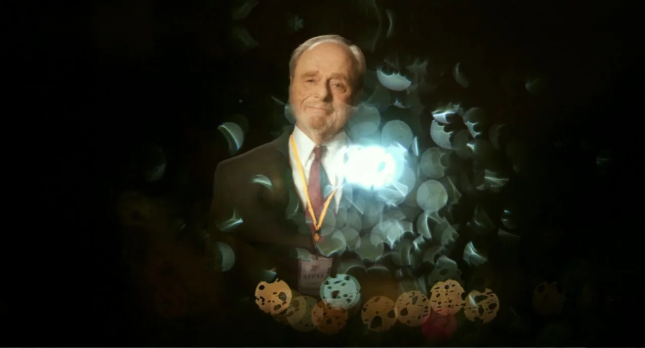 Norman: The Moderate Rise and Tragic Fall of a New York Fixer (2016) movie still: medium — A dimly lit indoor space with heavy bokeh effects…