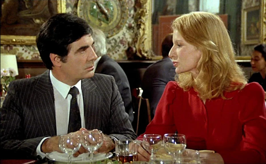 My American Uncle (Mon oncle d’Amérique) (1980) movie still: medium — An elegant restaurant interior features ornate gilded wall frames and…